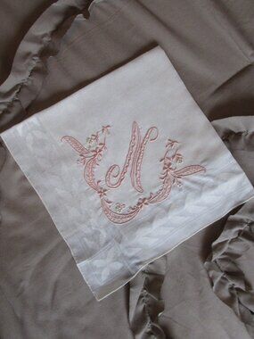 antique embroidered handkerchief pocket square